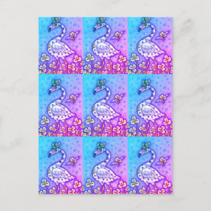 POLKA DOT FLAMINGO, COLORFUL ST. PATRICK'S DAY HOLIDAY POSTCARD