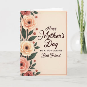Polka Dot Floral Peach Card