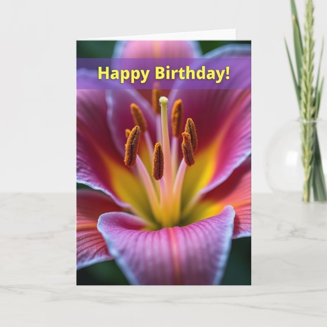 Polka Dot Flower Bloom Card (Front)