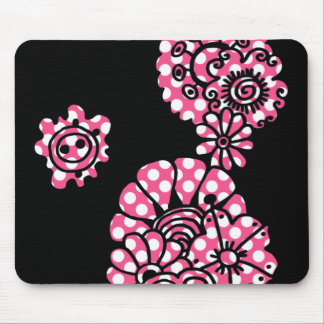 Polka Dot Flowers Mouse Mat