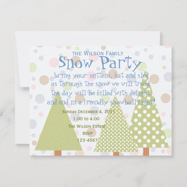 Polka-Dot Forest Invitation (Front)