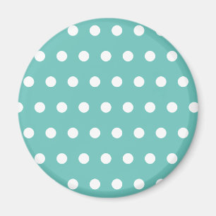 Polka Dot Fridge Magnet (Aqua & White)