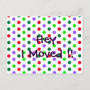 Polka Dot Fun new Home Notifications Announcement Postcard