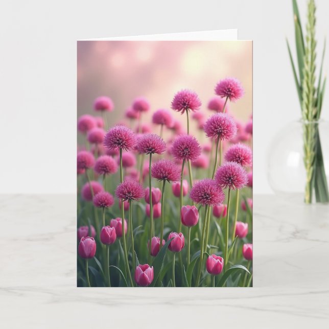 Polka Dot Garden Bloom Card (Front)
