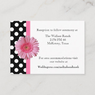 Polka Dot & Gerber Daisy Wedding Enclosure Card