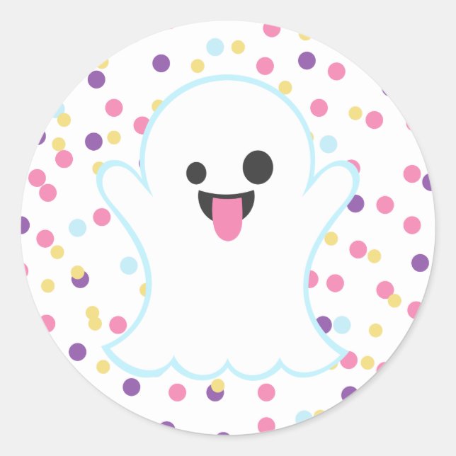 Polka Dot Ghost Emoji Stickers (Front)