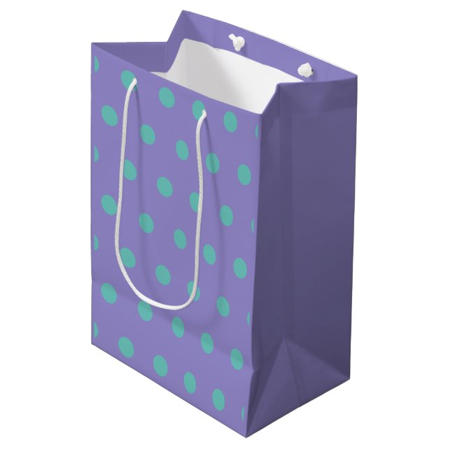 Polka Dot Gift Bag (Lavender & Aqua) (Front Angled)