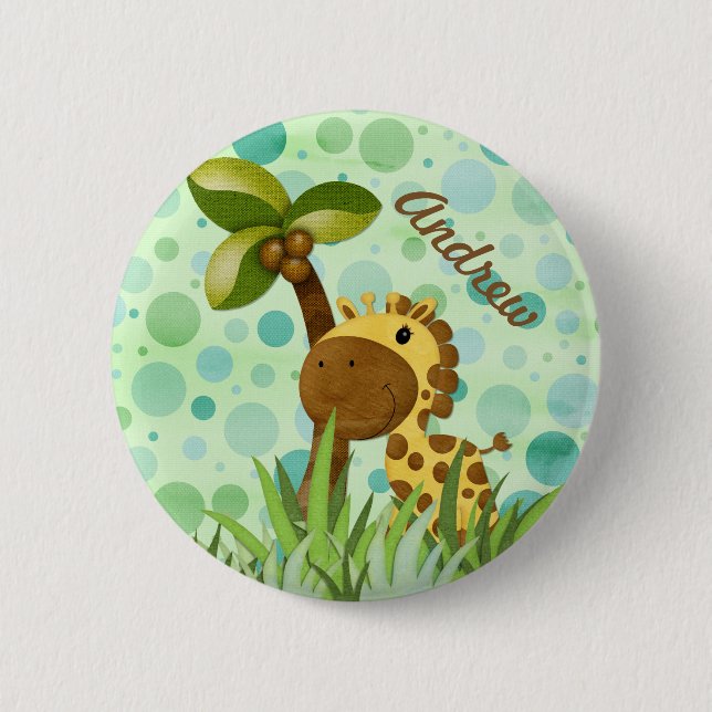 Polka Dot Giraffe 6 Cm Round Badge (Front)