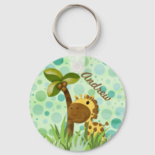 Polka Dot Giraffe Key Ring