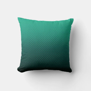 Polka dot gradient green black colours dark print cushion