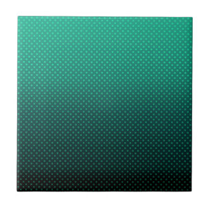 Polka dot gradient green black colours dark print tile