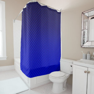 Polka dot gradient navy black colors dark print shower curtain