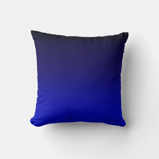 Polka dot gradient navy black colours dark print cushion (Front)