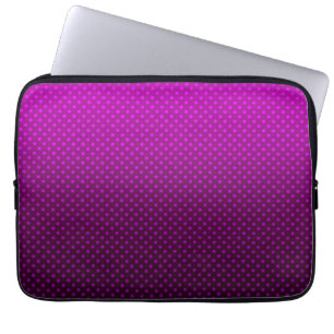 Polka dot gradient purple black colours dark print laptop sleeve