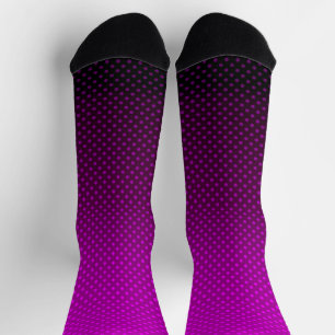 Polka dot gradient purple black colours dark print socks