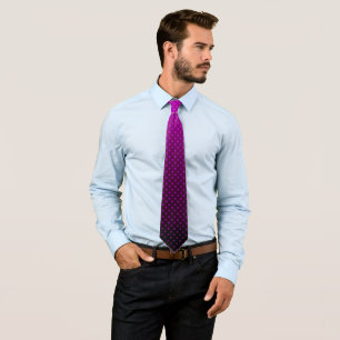 Polka dot gradient purple black colours dark print tie