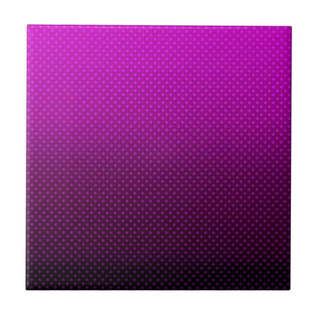 Polka dot gradient purple black colours dark print tile (Front)