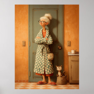 Polka Dot Granny Charm Poster