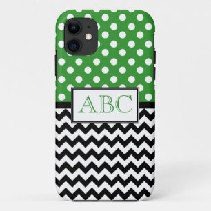 Polka Dot Green & Chevron iPhone 5 Case
