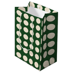 Polka Dot Green Ivory Colour Polka Dot Medium Gift Bag