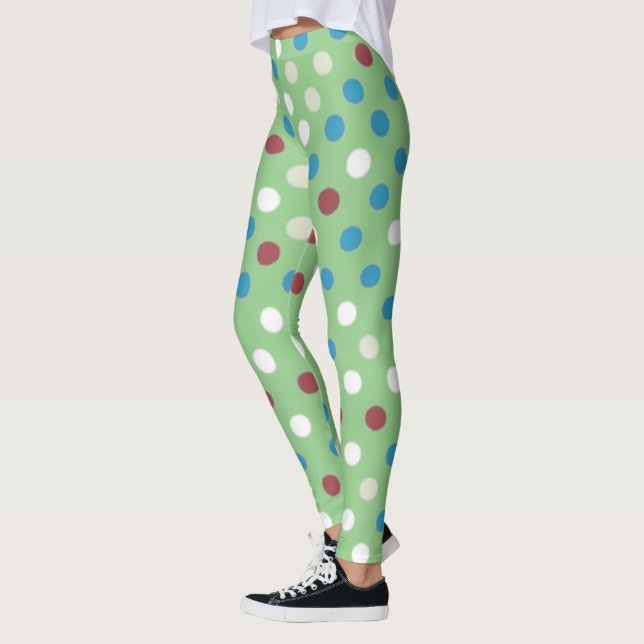 Polka Dot Green Leggings (Left)