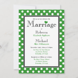 Polka Dot Green Wedding Invitations