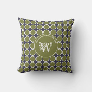 POLKA DOT Grey Green Customised Monogram Scripture Cushion