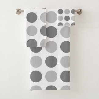 Polka Dot Greys Bath Towel Set