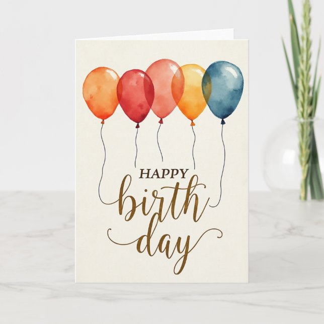 Polka Dot Happy Balloons Card (Front)