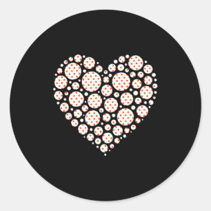 Polka dot heart - love pattern art classic round sticker