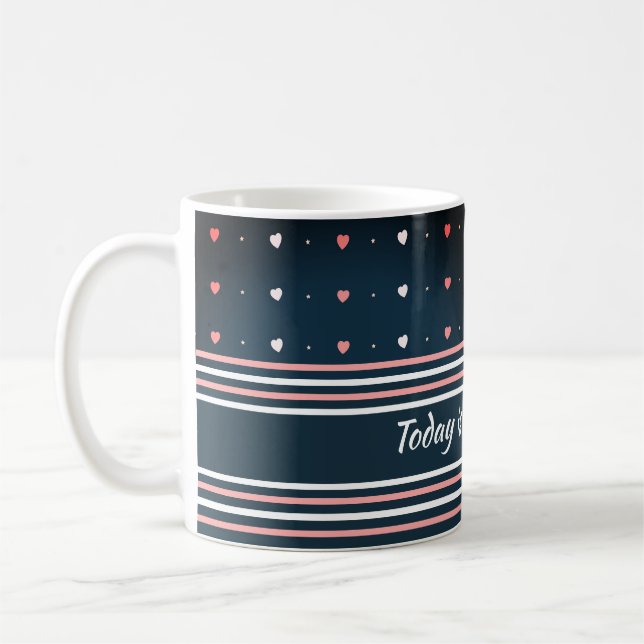  Polka dot hearts pattern Coffee Mug (Left)