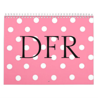 Polka Dot Initials Calender Calendar