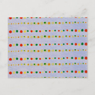 Polka Dot Japanese Woodcut Textile Postcard