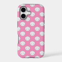 Polka Dot Kitty Pink and White Cat Face Pattern