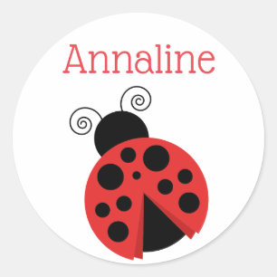Polka Dot Ladybug Personalised Stickers