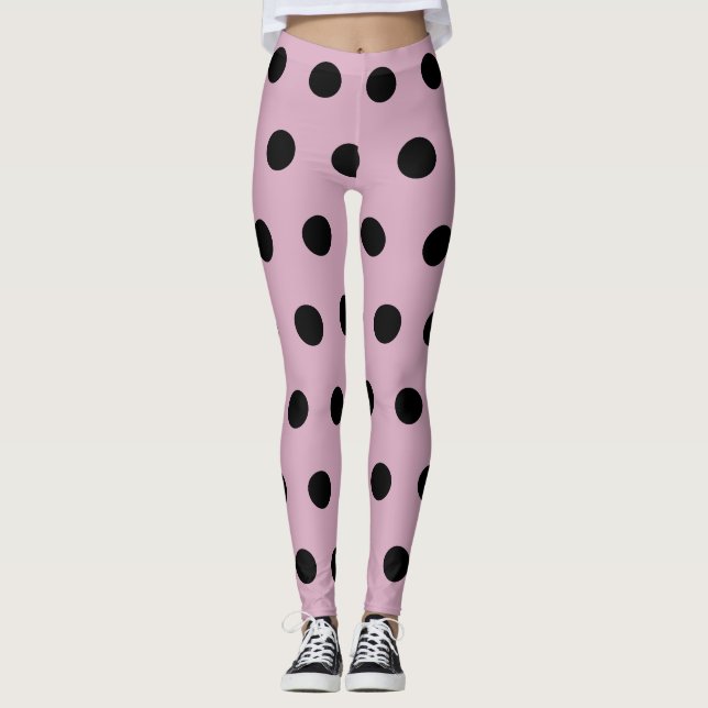 Polka Dot Leggings (Pink & Black) (Front)