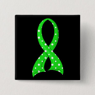 Polka Dot Lime Green Ribbon Non-Hodgkin's Lymphoma 15 Cm Square Badge