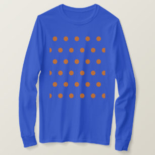 Polka Dot Long Sleeve T-Shirt (Denim Blue & Orange