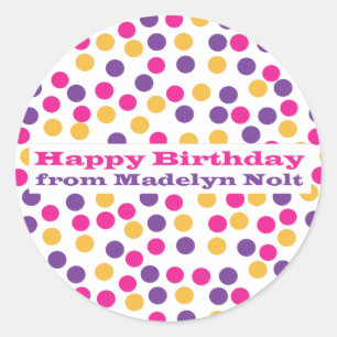 Polka Dot - Madelyn Classic Round Sticker