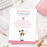 Polka Dot Maid House Cleaning Service Flyer<br><div class="desc">Pink & Blue Polka Dot Maid House Cleaning Service Business Flyer.</div>