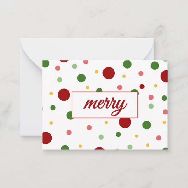 Polka Dot Merry Christmas Card (Front)