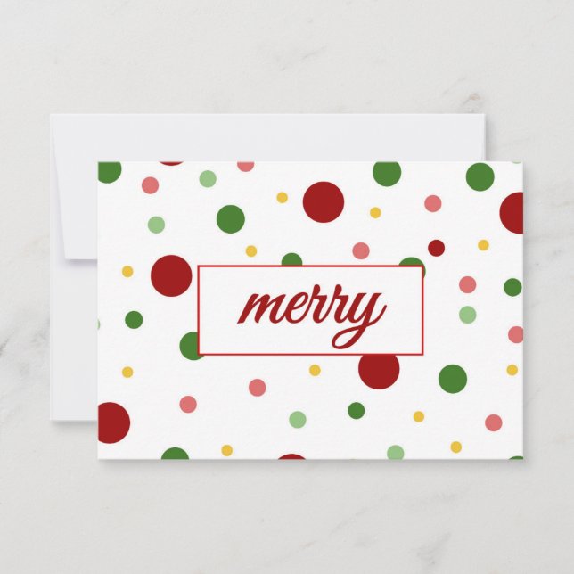 Polka Dot Merry Christmas Card (Front)