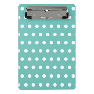 Polka Dot Mini Clipboard (Aqua & White)