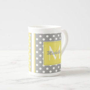 Polka Dot Monogram China Speciality Mugs