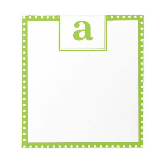 Polka Dot Monogram Notepad (Front)