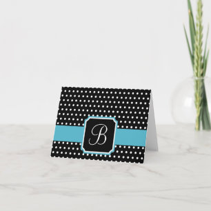 Polka Dot Monogram Thank You Note Cards