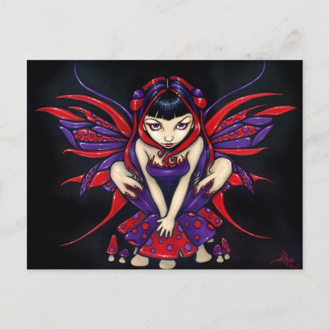 "Polka Dot Mushroom Fairy" Postcard (Front)