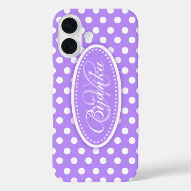 Polka dot named purple ipad case (Back)