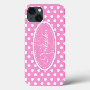Polka dot named soft pink  iPhone 13 case