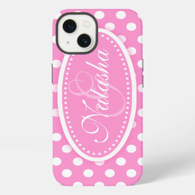 Polka dot named soft pink  iPhone case (Back)